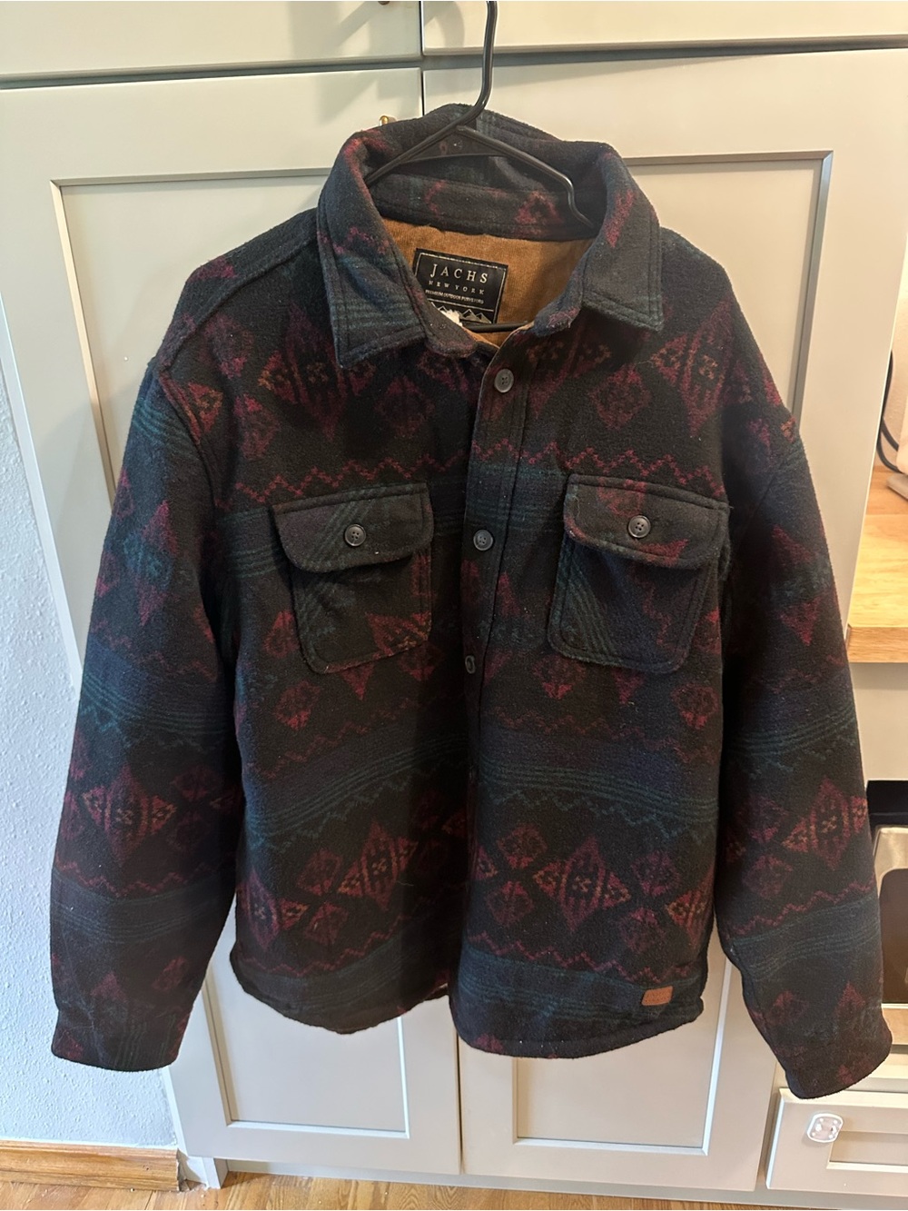 Jachs Corduroy-Trim Sherpa-Lined Jacket - Black & Tan